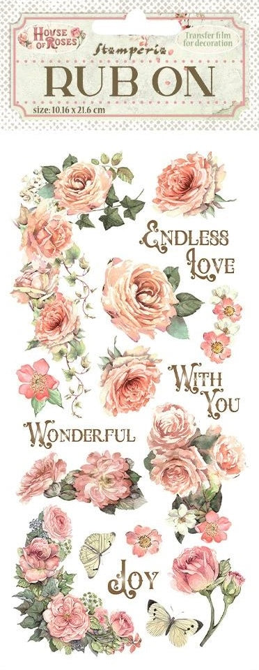 Stamperia House of Roses Rub On - Writings and Roses